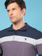 Men Colorblock Slim Fit Polo T-shirt with MATPIQ