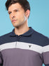 Men Colorblock Slim Fit Polo T-shirt with MATPIQ