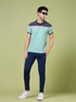 Men Colorblock Slim Fit Polo T-shirt with MATPIQ