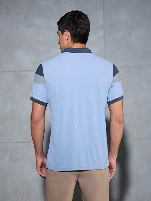 Men Colorblock Slim Fit Polo T-shirt with MATPIQ