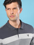 Men Colorblock Slim Fit Polo T-shirt with MATPIQ