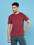 Men Solid Slim Fit Crew Neck T-shirt with DOUBLE COOL