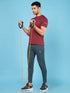 Men Solid Slim Fit Crew Neck T-shirt with DOUBLE COOL