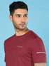 Men Solid Slim Fit Crew Neck T-shirt with DOUBLE COOL