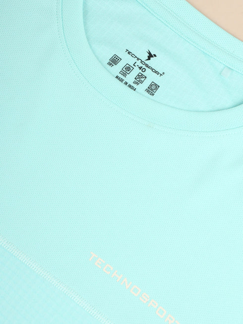 Men Solid Slim Fit Crew Neck T-shirt with DOUBLE COOL
