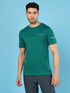 Men Solid Slim Fit Crew Neck T-shirt with DOUBLE COOL
