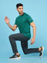 Men Solid Slim Fit Crew Neck T-shirt with DOUBLE COOL