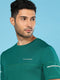 Men Solid Slim Fit Crew Neck T-shirt with DOUBLE COOL