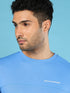 Men Solid Slim Fit Crew Neck T-shirt with DOUBLE COOL