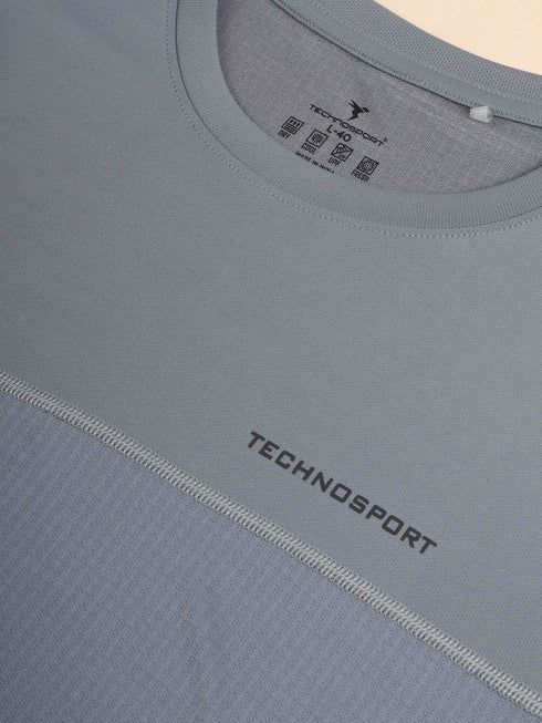Men Solid Slim Fit Crew Neck T-shirt with DOUBLE COOL