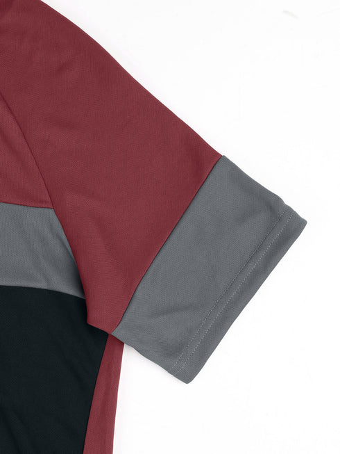 Men Colorblock Slim Fit Polo T-shirt with TECHNO COOL+