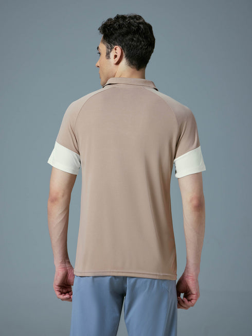Men Colorblock Slim Fit Polo T-shirt with TECHNO COOL+