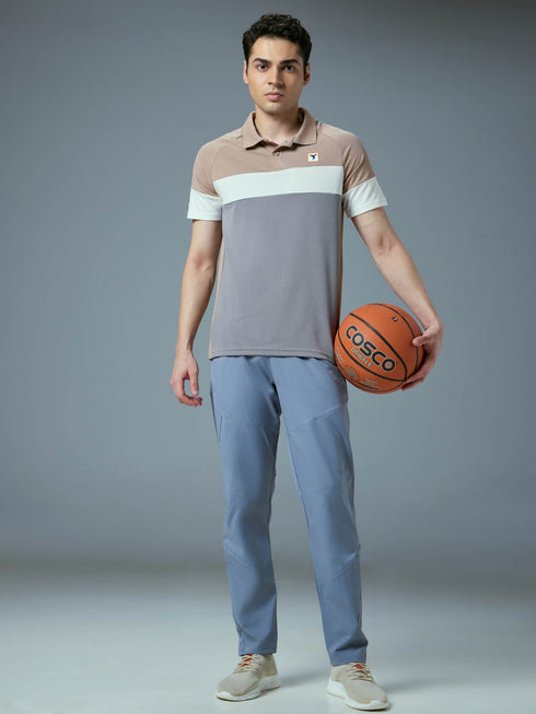 Men Colorblock Slim Fit Polo T-shirt with TECHNO COOL+
