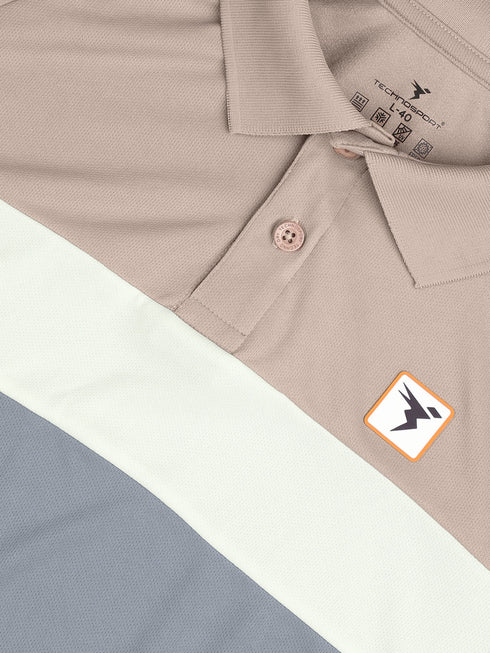 Men Colorblock Slim Fit Polo T-shirt with TECHNO COOL+