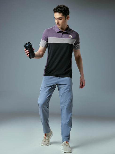 Men Colorblock Slim Fit Polo T-shirt with TECHNO COOL+