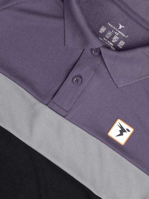 Men Colorblock Slim Fit Polo T-shirt with TECHNO COOL+