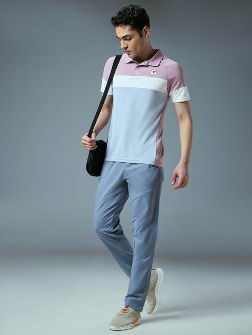 Men Colorblock Slim Fit Polo T-shirt with TECHNO COOL+
