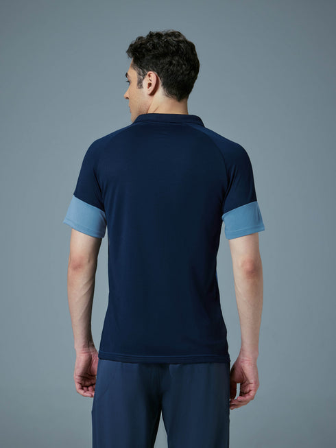 Men Colorblock Slim Fit Polo T-shirt with TECHNO COOL+