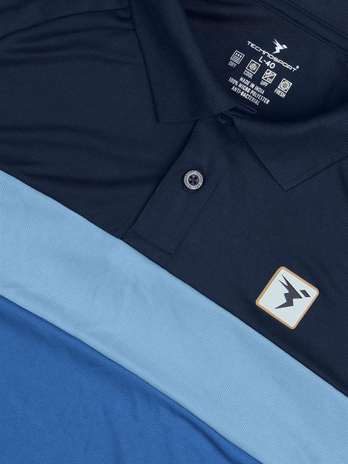 Men Colorblock Slim Fit Polo T-shirt with TECHNO COOL+