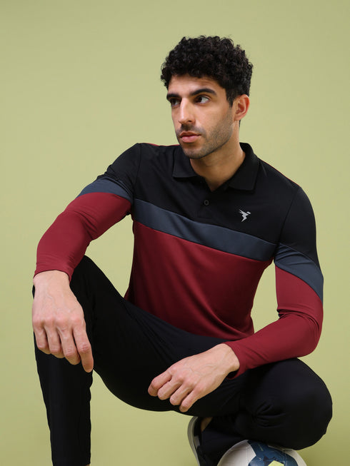 Men Solid Slim Fit Polo T-shirt with TECHNOCOOL+
