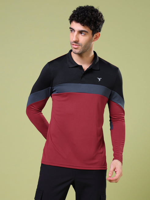 Men Solid Slim Fit Polo T-shirt with TECHNOCOOL+