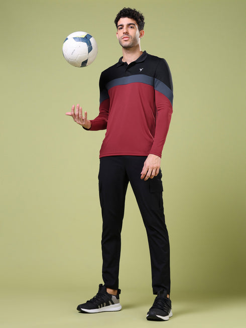 Men Solid Slim Fit Polo T-shirt with TECHNOCOOL+