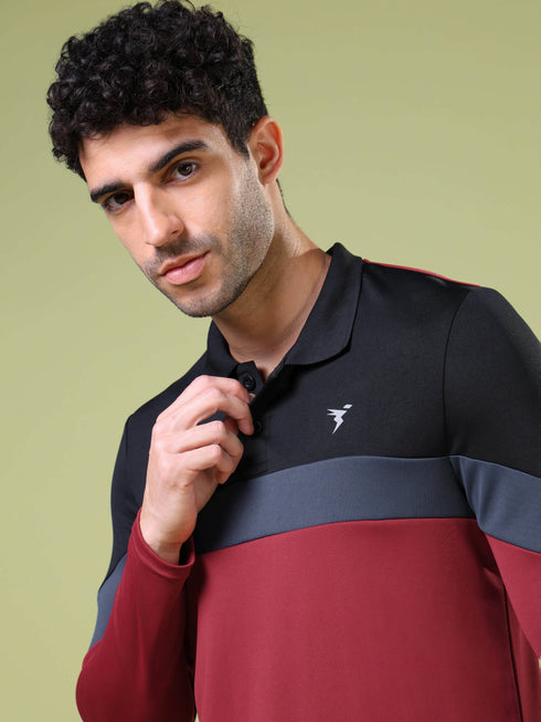 Men Solid Slim Fit Polo T-shirt with TECHNOCOOL+