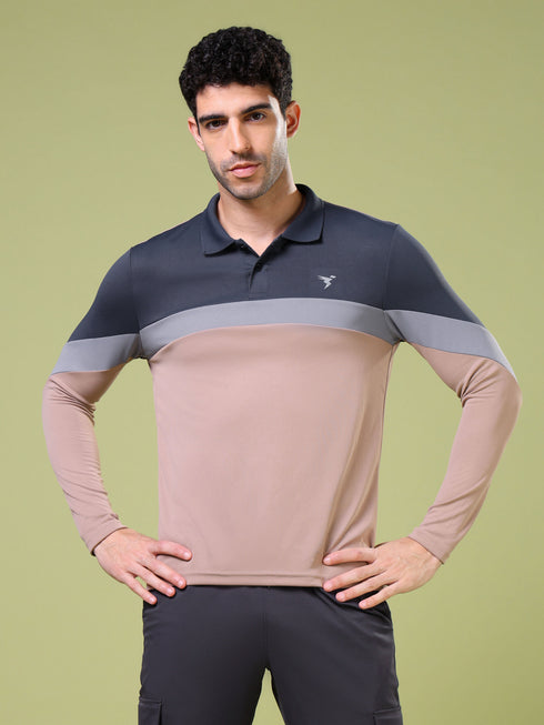Men Solid Slim Fit Polo T-shirt with TECHNOCOOL+