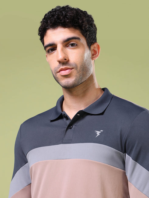 Men Solid Slim Fit Polo T-shirt with TECHNOCOOL+