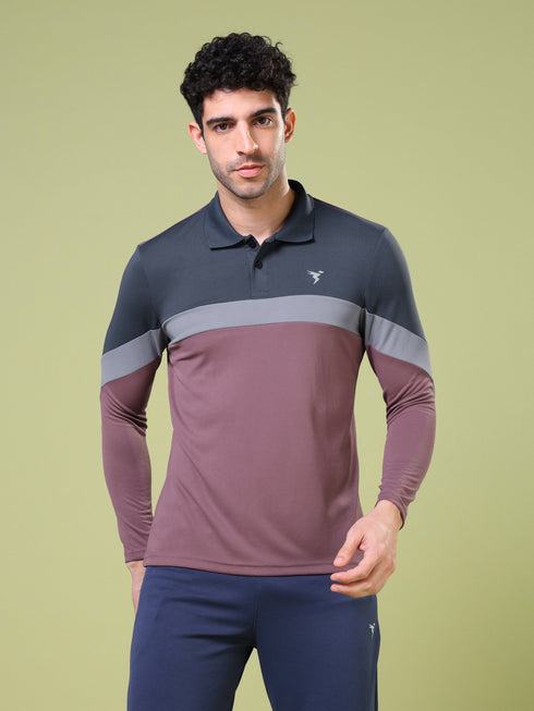Men Solid Slim Fit Polo T-shirt with TECHNOCOOL+
