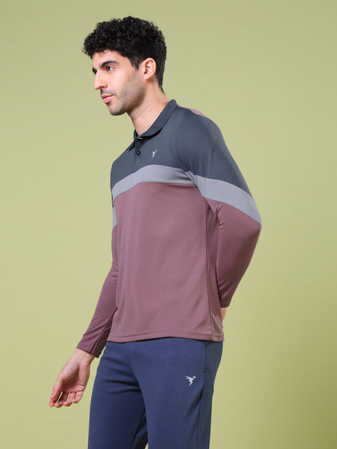 Men Solid Slim Fit Polo T-shirt with TECHNOCOOL+