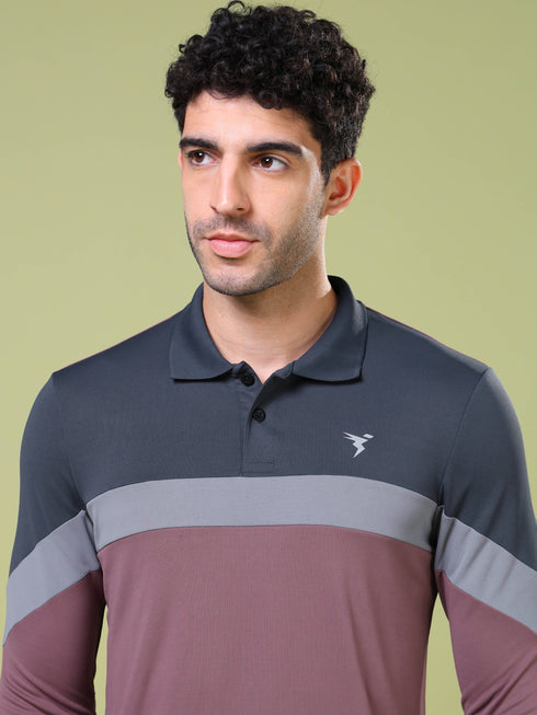 Men Solid Slim Fit Polo T-shirt with TECHNOCOOL+