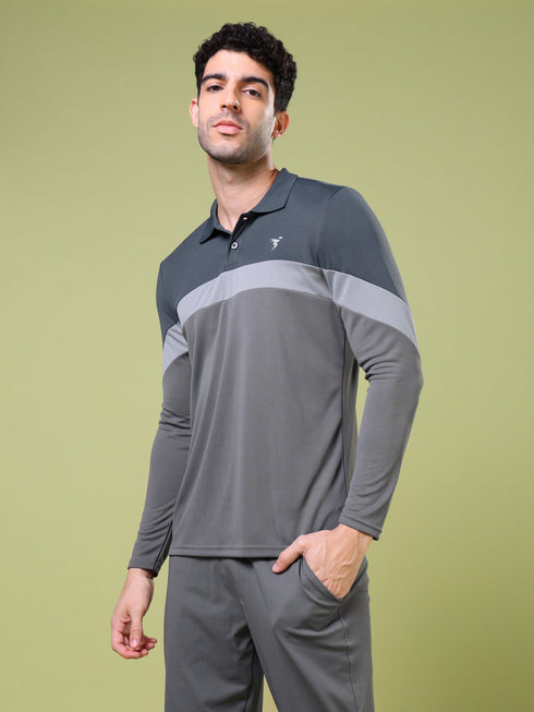 Men Solid Slim Fit Polo T-shirt with TECHNOCOOL+