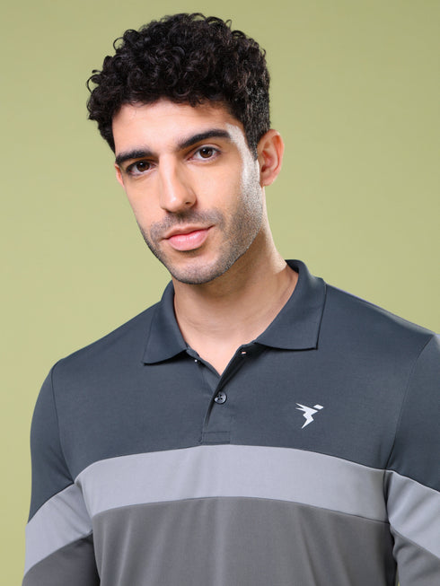 Men Solid Slim Fit Polo T-shirt with TECHNOCOOL+
