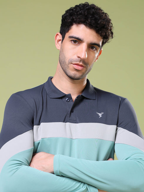 Men Solid Slim Fit Polo T-shirt with TECHNOCOOL+