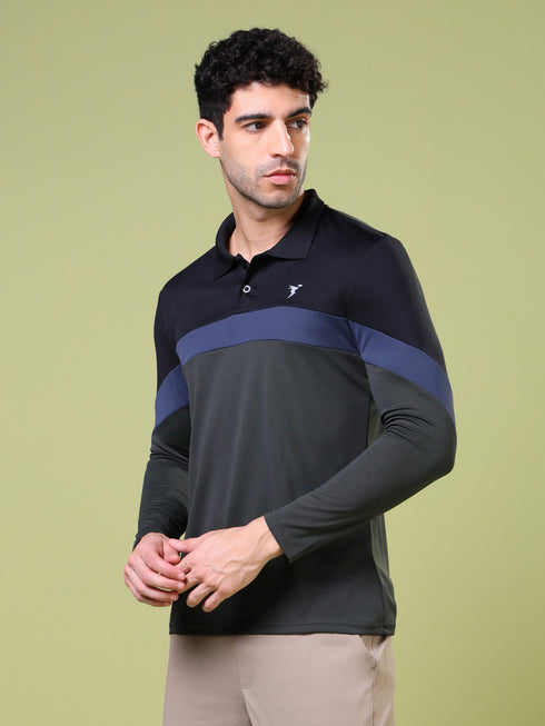 Men Solid Slim Fit Polo T-shirt with TECHNOCOOL+