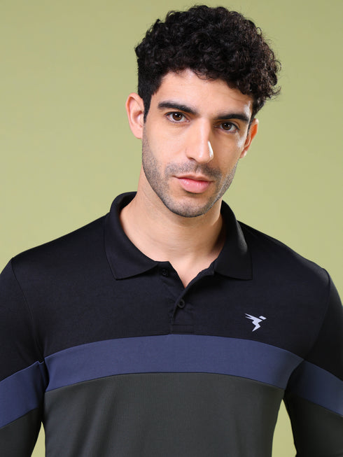 Men Solid Slim Fit Polo T-shirt with TECHNOCOOL+