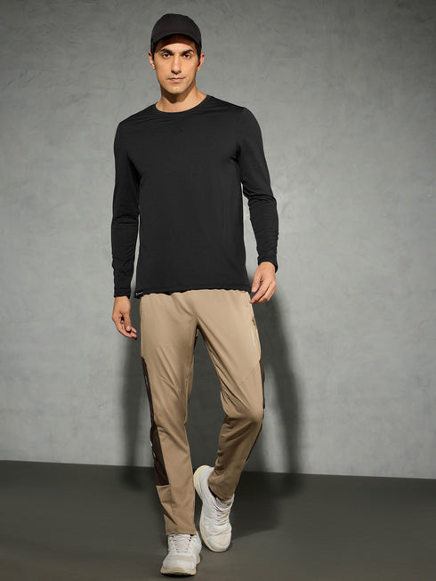 Men Solid Slim Fit Round Neck Sports T-shirt with COTFLEX