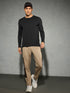 Men Solid Slim Fit Round Neck Sports T-shirt with COTFLEX