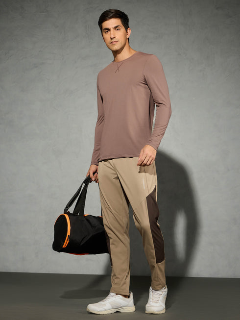 Men Solid Slim Fit Round Neck Sports T-shirt with COTFLEX