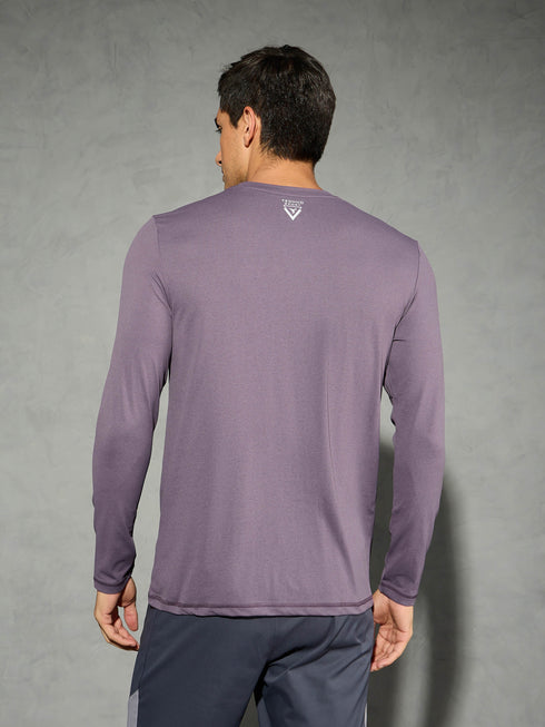 Men Solid Slim Fit Round Neck Sports T-shirt with COTFLEX