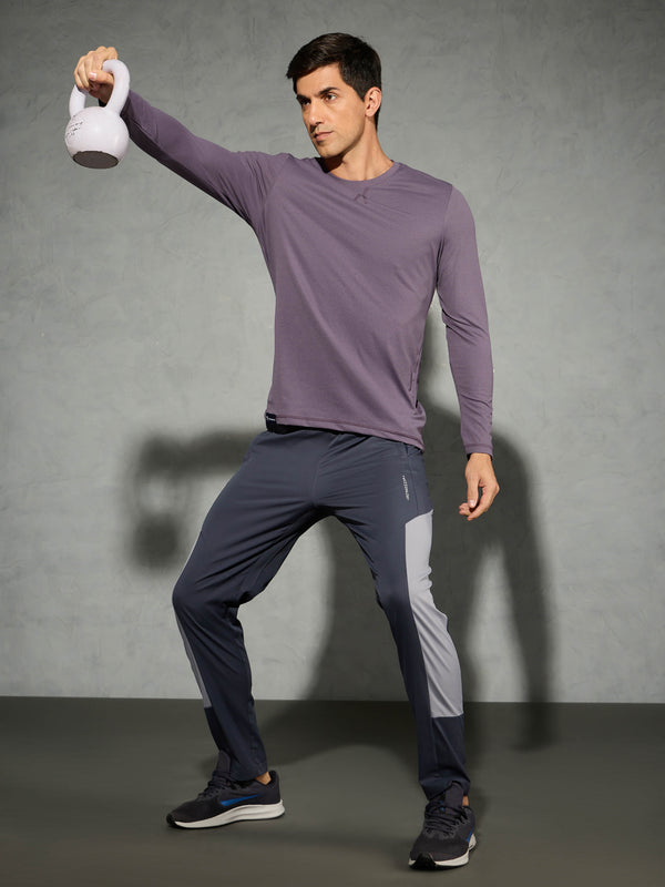 Men Solid Slim Fit Round Neck Sports T-shirt with COTFLEX
