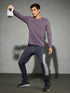 Men Solid Slim Fit Round Neck Sports T-shirt with COTFLEX