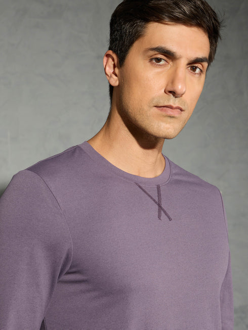 Men Solid Slim Fit Round Neck Sports T-shirt with COTFLEX