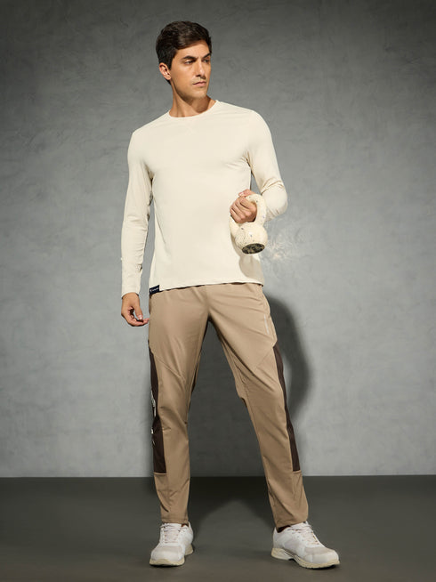 Men Solid Slim Fit Round Neck Sports T-shirt with COTFLEX