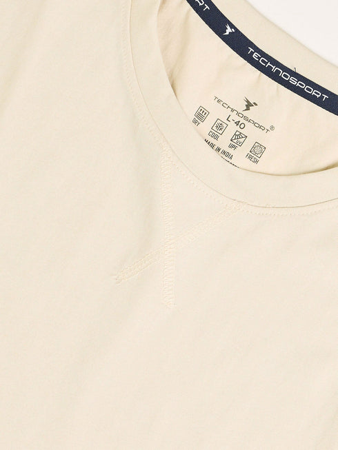 Men Solid Slim Fit Round Neck Sports T-shirt with COTFLEX