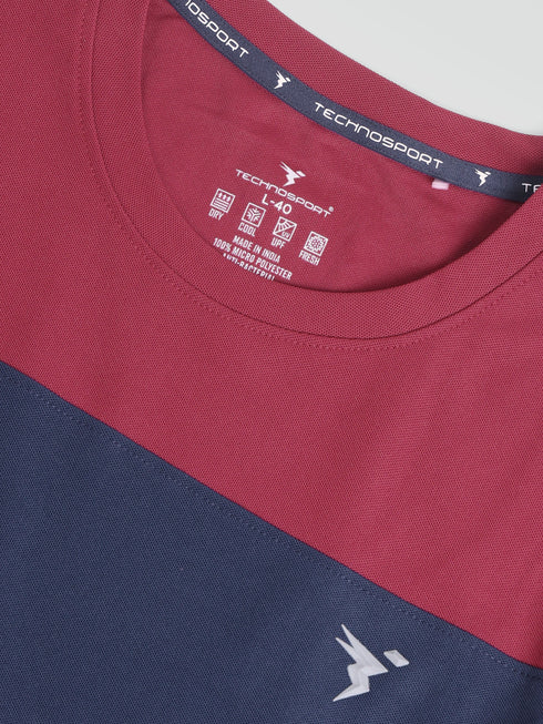 Men Colorblock Slim Fit T-shirt with MATPIQ