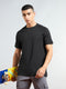 Men Solid Slim Fit Round Neck T-shirt with COTFLEX