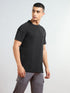 Men Solid Slim Fit Round Neck T-shirt with COTFLEX