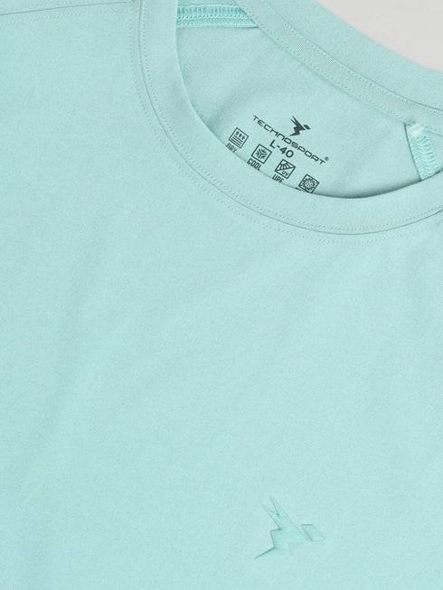 Men Solid Slim Fit Round Neck T-shirt with COTFLEX